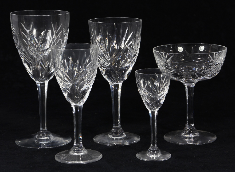 (Lot of approximately 57) French St Louis Cristal Group, consisting of (12) sherry glasses; (11)
