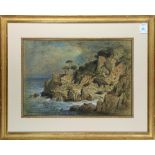 Samuel Colman (American, 1832-1920), "Point Lobos, Monterey, California," pastel on paper, signed