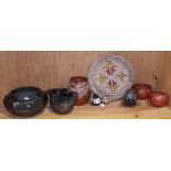 (lot of 10) Native American pottery items, including Maricopa, Isleta, Jemez, and San Juan examples,