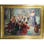 Helio Wernegreen (American, 1907-1979), "The Institution of the Eucharist," oil on canvas, signed