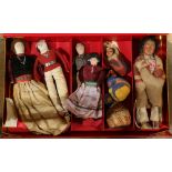 (lot of 8) Group of Native American dolls including (3) Skookum dolls, (4) Navajo examples, and