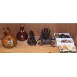 (lot of 7) Native American group, including three boxes of beadwork and whale teeth, gourd work