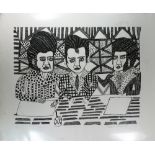 Donald Paterson (American, 20th/21st century), "Three Faces of Elvis," lithograph, signed in print