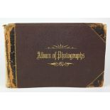 Vintage leather bound Album of Photographs including Balanced Rock, Rainbow Falls, Castle Gate,