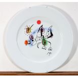 Joan Miró (Spanish, 1893-1983), "La bague d'Aurore," ceramic plate in colors, plate signed lower