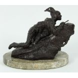 After Carl Kauba (American/Austrian, 1865-1922), "Crawling Scout," bronze sculpture, bears signature