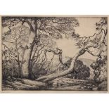 Cornelis Botke (American, 1887-1954), "Autumn Leaf," etching, signed in pencil lower right, titled