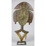 Bakota people, Gabon reliquary; reliquary of the type that stood atop a bark box of ancestral bones,