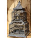 Victorian style wooden bird cage, 32"h x 17"w x 17"d