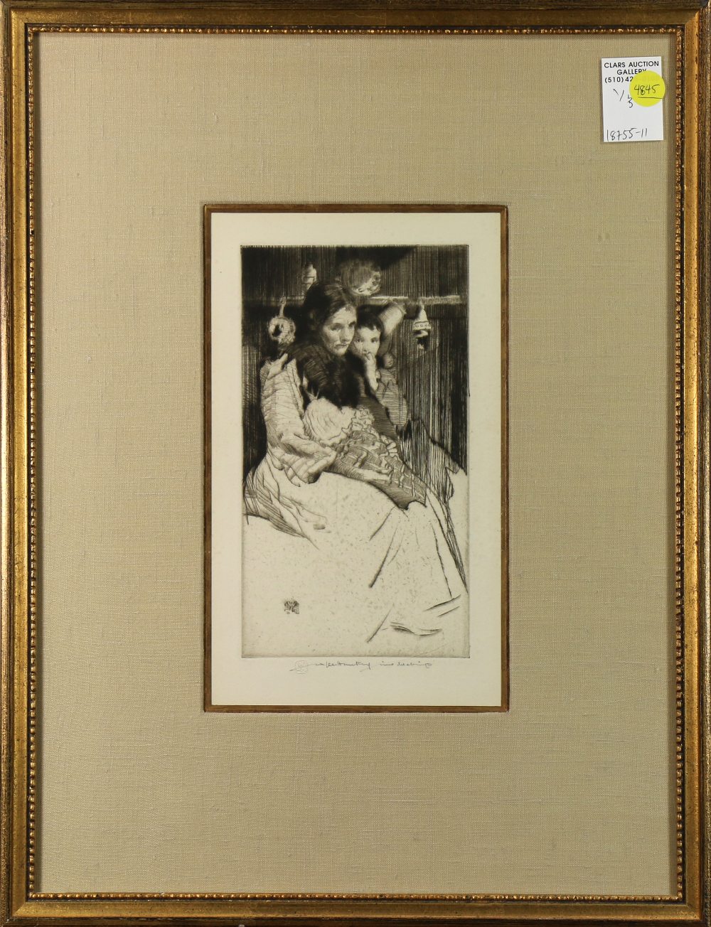 (Lot of 3) William Lee Hankey, "Contentment," aquatint, from a limited edition of 45, signed in - Image 2 of 3
