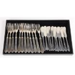 (lot of 23) Continental .900 silver partial dessert service consisting of twelve forks and eleven