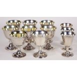 (lot of 11) American sterling silver stemmed cordials consisting of eight examples by