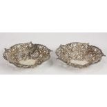 Pair of American J.E. Caldwell Company Renaissance style sterling silver candy/nut bowls, each