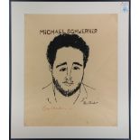 Ben Shahn (American, 1898-1969), "Michael Schwerner," woodblock print, pencil signed lower left,