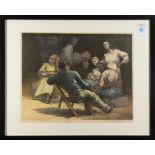 Victor Michail Arnautoff (American, 1896-1979), The Meeting, lithograph in colors. pencil signed