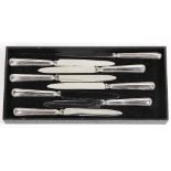 (lot of 8) Italian Buccellati sterling silver handled dinner knives in the "Milano" pattern, 9.75"l