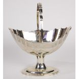 British George III sterling silver sugar basket, by Jonathan Laughlin, Dublin, 1797, the oval