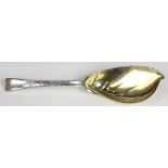 American Tiffany & Company sterling silver-gilt acid etched ice cream server in the "Lap Over