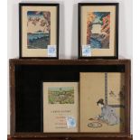 (Lot of 10) Two framed Japanese woodblock prints of Utagawa Hiroshige (1797-1858), woodblock,