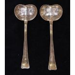(lot of 2) American Tiffany & Company sterling silver sauce ladles in the "Lap Over Edge" multi-