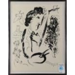 Marc Chagall (French/Russian, 1887-1985), Artist with Easel and Bouquet, lithograph, unsigned,