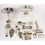 (lot of 31) Silver table article and flatware group consisting of a Japanese .950 hammered silver