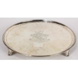 English George III sterling silver salver, with maker's marks I (middle dot) H, possibly John