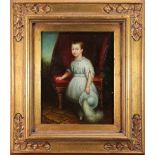 (lot of 2) European School (19th century), Portrait of a Young Girl, and Cherubs (Study for a