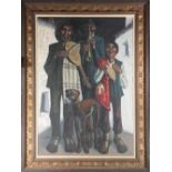 Jesus Villar (Spanish, b. 1930), Los Musicos Gitanos, oil on canvas, signed lower left, overall (