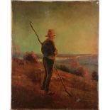 European (19th century), Shepherd, oil on canvas, signed indistinctly "Doloogel" lower right,