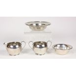 (lot of 4) American sterling silver table articles consisting of a Gorham creamer and open sugar,