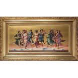 European School (19th century), Grecian Dancers, oil on baord, unsigned, overall (with frame): 23"