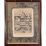 Continental School (20th century), Country Villa, lithograph, signed "L. Bringel," lower right,