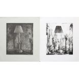 (lot of 2) Ben Schonzeit (American, b. 1942), Untitled (lamps), 1979, etchings, each pencil signed