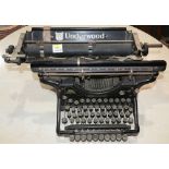 Underwood typewriter "Decimal Tabulator," having a black lacquer frame, 10.5"h