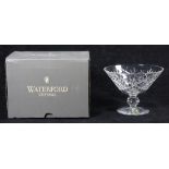 Waterford crystal compote, 20th Century, retaining the original box, the conical bowl rising on a