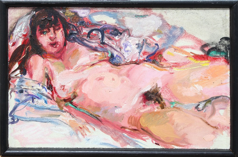 Richard Brown Lethem (American, 20th century), "Janice," 1981, oil on board, signed, titled and - Image 2 of 3