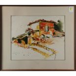(lot of 2) Pat Smoot (American, 1924-2011), European Street Scenes, watercolors, one signed "Smoot