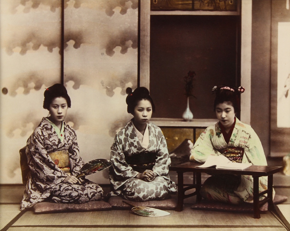 Kusakabe Kimbei (Japanese, 1841-1934), Women with Fans, circa 1880