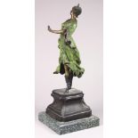 Ernest Rancoulet (French, 1870-1915), Art Deco Dancer, patinated bronze sculpture, signed lower