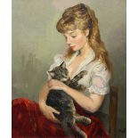 Marcel Dyf (French, 1899-1985), "Claudine et son chat," 1965