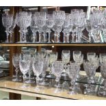 (Lot of 33) Waterford cut crystal stemware, including (16) wine glasses and (17) sherry glasses,