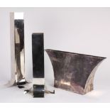 (Lot of 3) Italian Modern Lino Sabbatini silvered sculptural vases, including a set of graduated