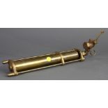 Brass ship's sliding scale steam whistle, 19th century, 16"l