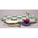 (lot of 27) Porcelain group, including (7) English tea cups and saucers, circa 1850, each having a