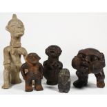 (lot of 21) Nigeria and Cameroon style, West Africa clay figures and vessels with exaggerated