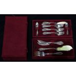 (lot of 38) Russian .875 silver fish service for twelve, by Faberge, 1908-1926, Moscow, consisting