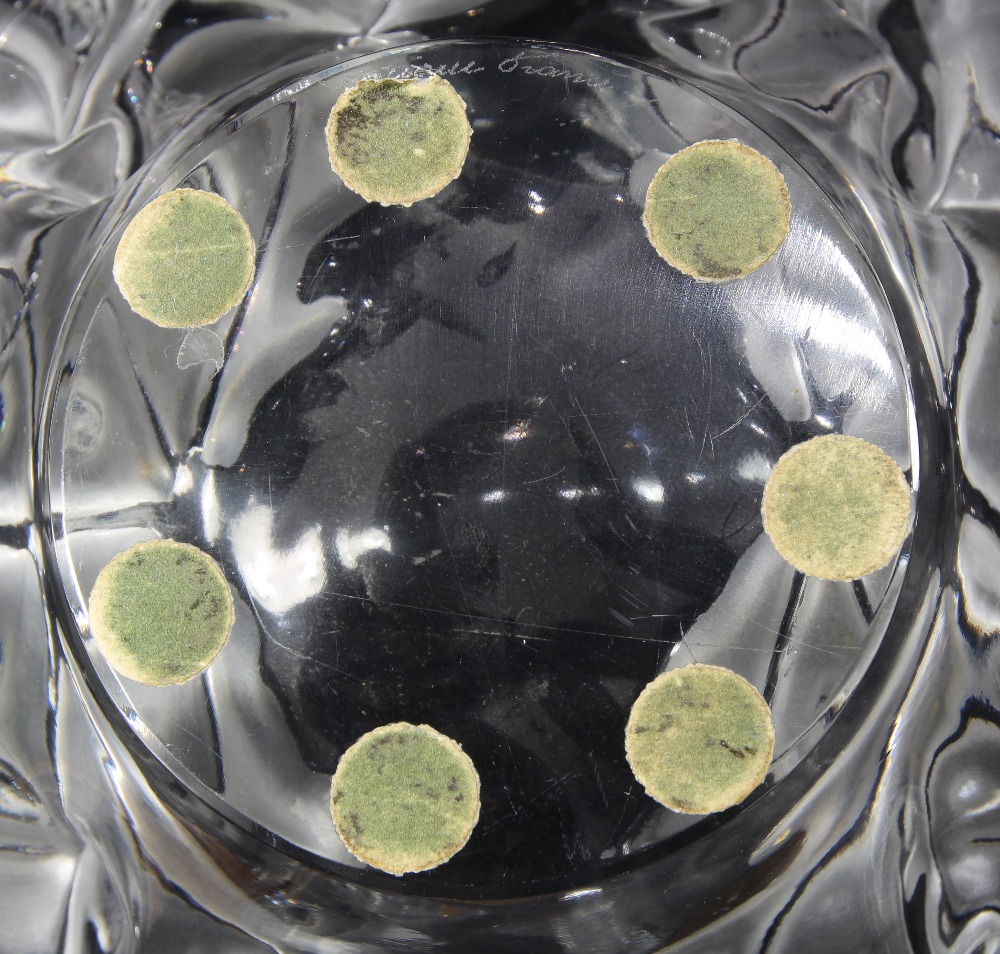 Lalique, France "Champs Elysees" centerpiece, having frosted leaf decoration on clear glass, - Image 5 of 6