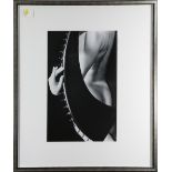 (lot of 2) American School (20th century), Nude Playing Zither and Nude Abstraction, gelatin