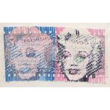 Oriane Stender (American, b. 1960), "$5 Marilyn Marilyn," 2001, dollar and paper (mixed media),